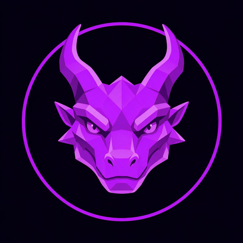 Logo dragão em círculo fino
